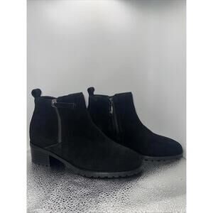 Blondo Samara Black Cow Suede Waterproof Zip-Up Bootie-S005-NWOB-Size 6M